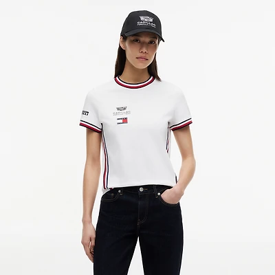 Women's Tommy Hilfiger x Cadillac F1 Team White Replica Logo T-Shirt