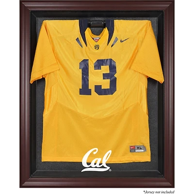 Vitrine de présentation du maillot avec logo encadré en acajou des Cal Bears