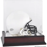 Vitrine de mini casque avec logo en acajou Cal Bears et dos miroir