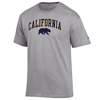 T-shirt Champion Heather Grey Cal Bears pour homme avec logo arqué