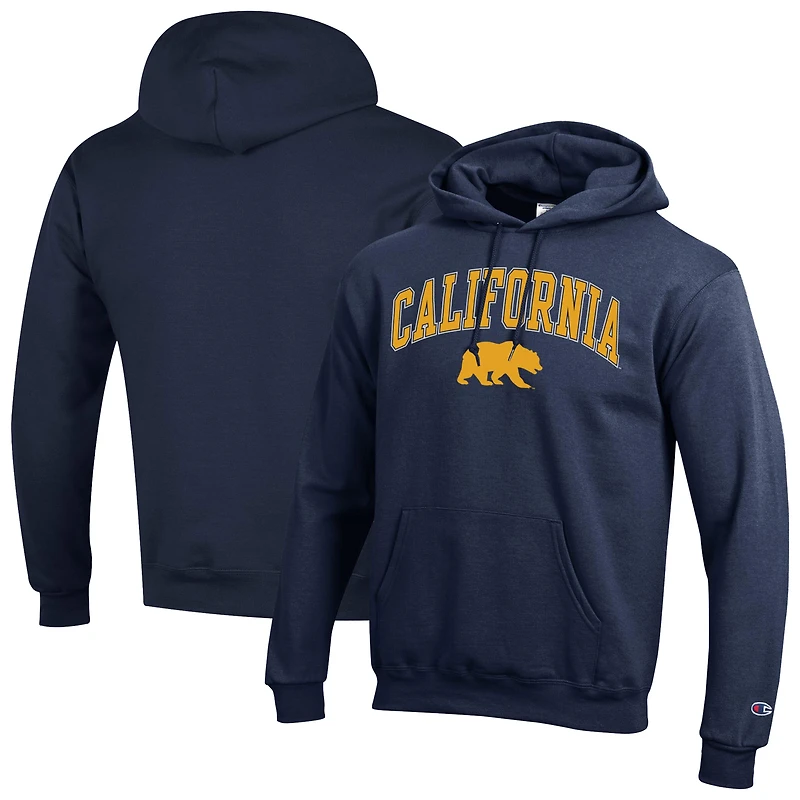 Sweat à capuche en polaire avec logo arqué Champion Navy Cal Bears pour homme