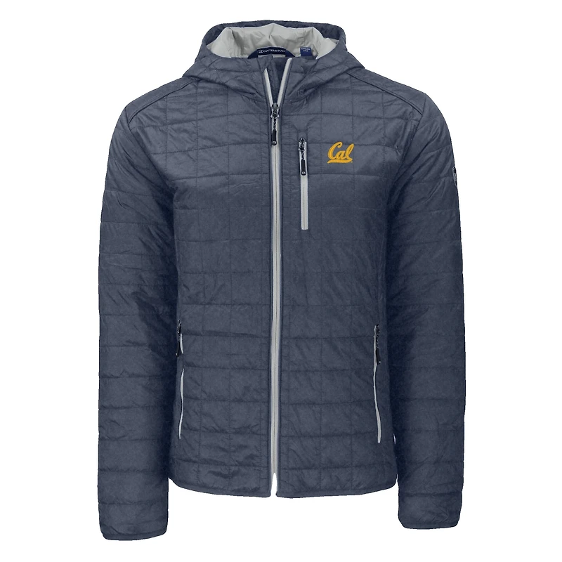 Veste à capuche zippée intégrale Cutter & Buck Cal Bears Rainier Eco PrimaLoft Anthracite pour homme