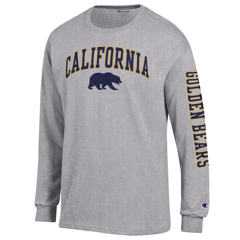 Men's Champion  Navy Cal Bears Arch Over Logo 2-Hit Long Sleeve T-Shirt
