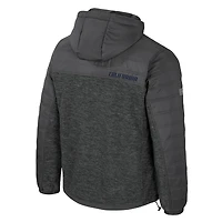 Men's Colosseum Charcoal Cal Bears Nightman Full-Zip Hoodie Puffer Jacket