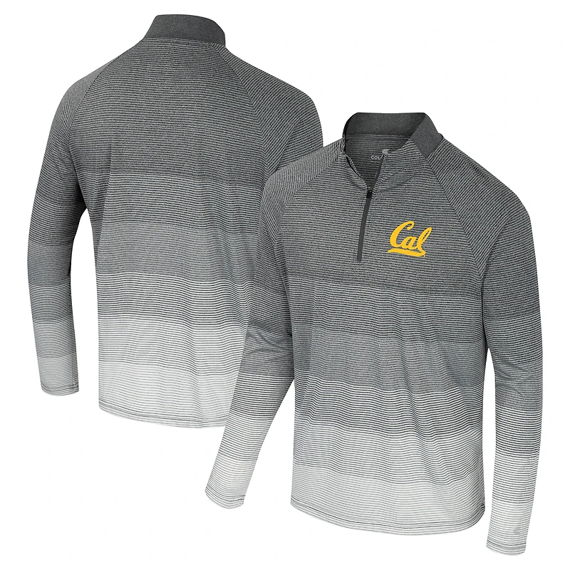Men's Colosseum  Gray Cal Bears AI Striped Mesh Quarter-Zip Raglan Windshirt