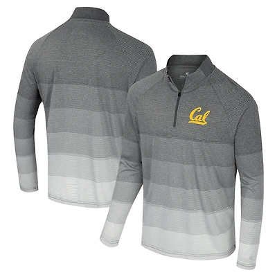 Men's Colosseum  Gray Cal Bears AI Striped Mesh Quarter-Zip Raglan Windshirt