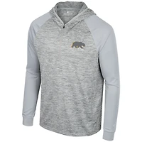 Men's Colosseum Gray Cal Bears Cybernetic Raglan Quarter-Zip Hooded Top