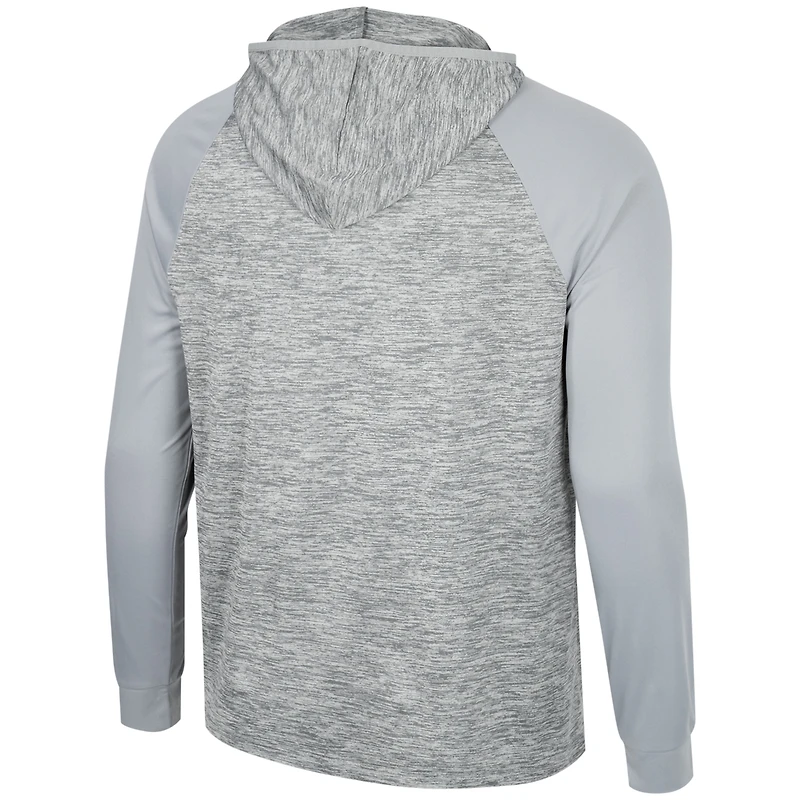 Men's Colosseum Gray Cal Bears Cybernetic Raglan Quarter-Zip Hooded Top