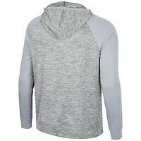 Men's Colosseum Gray Cal Bears Cybernetic Raglan Quarter-Zip Hooded Top