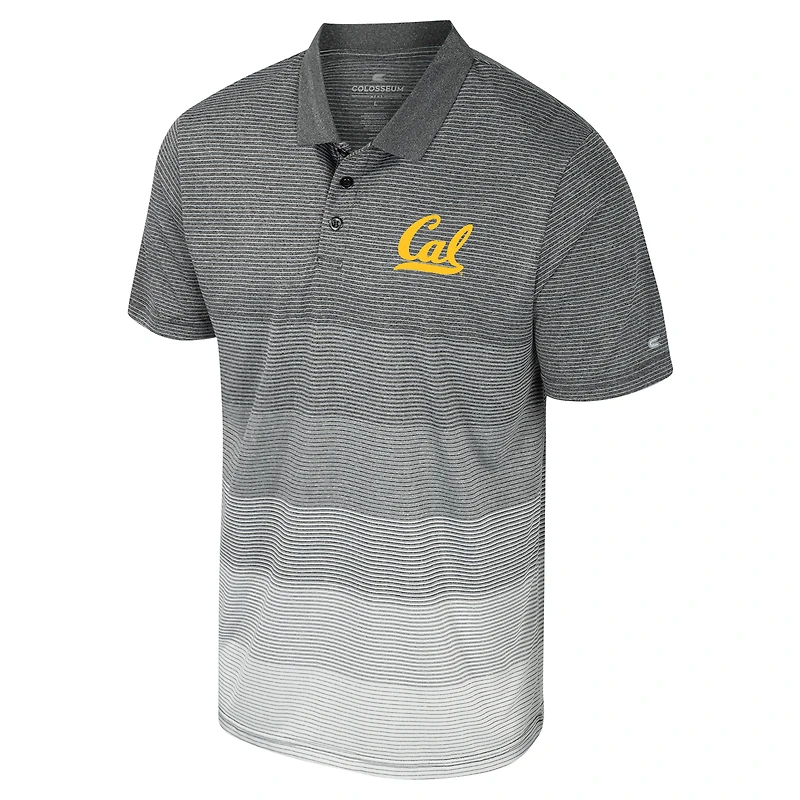 Men's Colosseum Gray Cal Bears Striped Mesh Polo