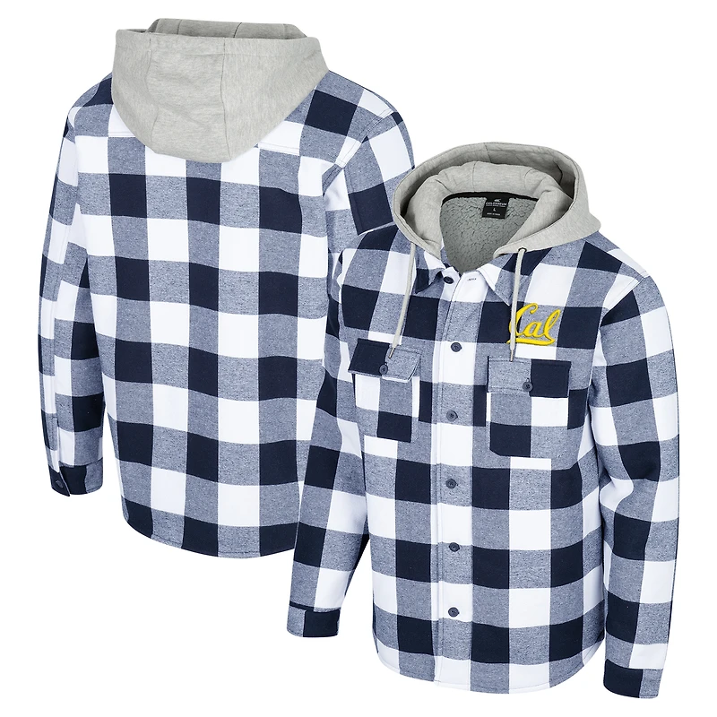 Veste zippée intégrale à carreaux Buffalo Cal Bears bleu marine/blanc Colosseum pour homme