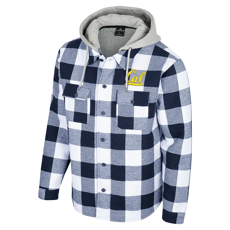 Veste zippée intégrale à carreaux Buffalo Cal Bears bleu marine/blanc Colosseum pour homme