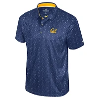 Men's Colosseum  Navy Cal Bears Football Print Polo