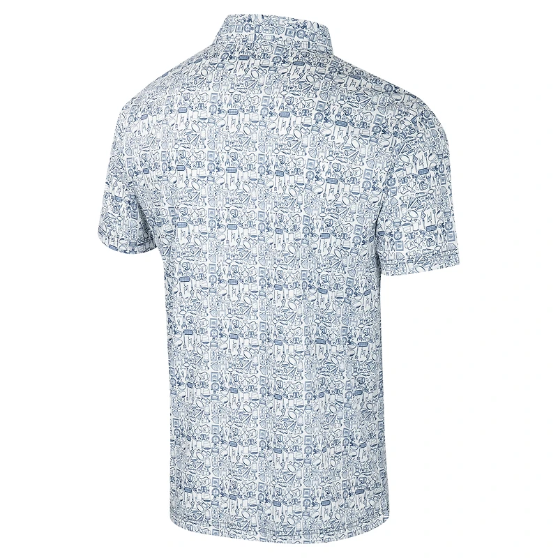Men's Colosseum Navy Cal Bears It's Time! Allover Print Polo