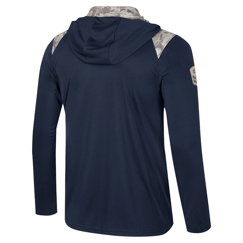 Men's Colosseum Navy Cal Bears OHT Military Appreciation Quarter-Zip Hoodie Jacket