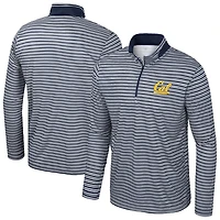 Haut rayé à glissière quart de tour pour homme Colosseum Navy Cal Bears