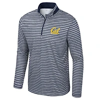 Haut rayé à glissière quart de tour pour homme Colosseum Navy Cal Bears