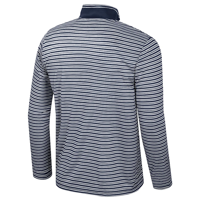 Men's Colosseum Navy Cal Bears Striped Quarter-Zip Top