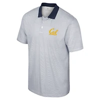 Men's Colosseum White/Navy Cal Bears Print Stripe Polo
