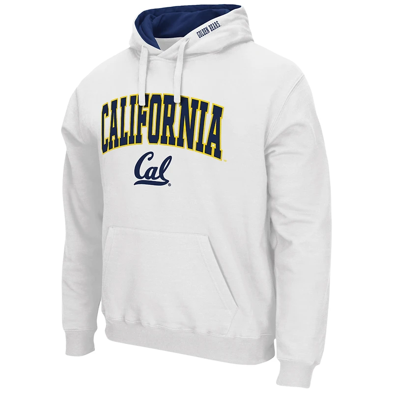 Men's Colosseum White Cal Bears Arch & Logo 3.0 Pullover Hoodie
