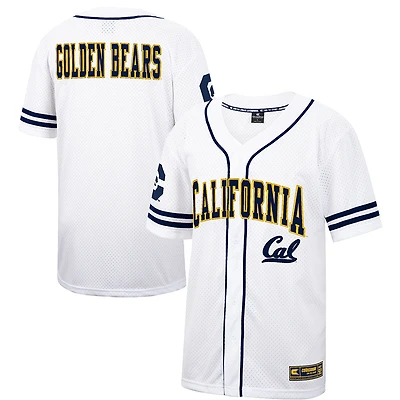 Maillot de baseball boutonné en maille Free Spirited Colosseum White Cal Bears pour hommes