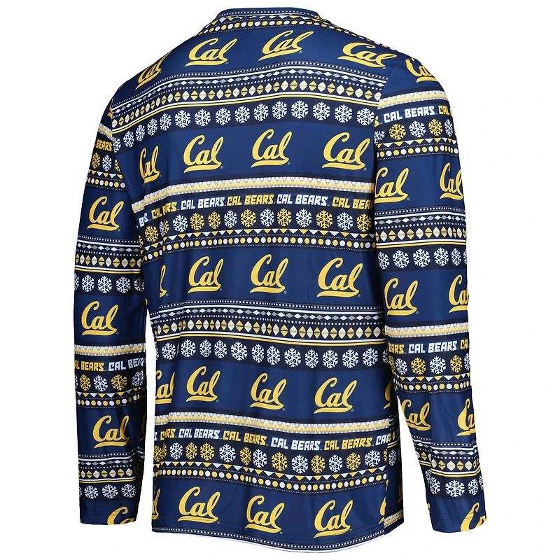 Men's Concepts Sport Navy Cal Bears Swivel Long Sleeve Top & Pants Sleep Set
