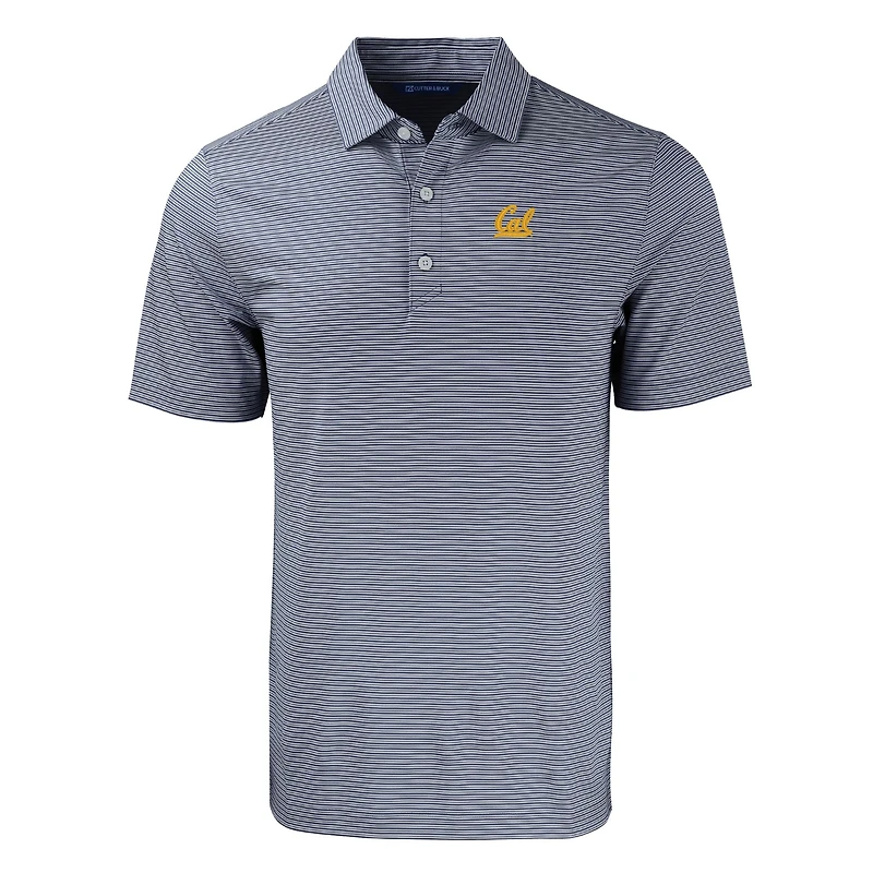 Men's Cutter & Buck  Navy/White Cal Bears Big Tall Forge Eco Double Stripe Stretch Recycled Polo