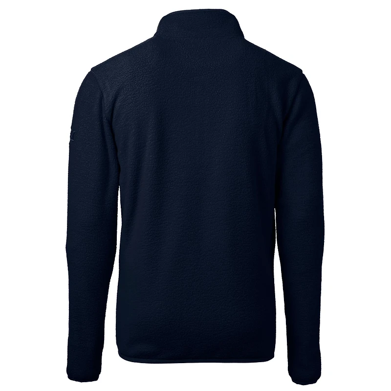 Men's Cutter & Buck Navy Cal Bears Big Tall Cascade Eco Sherpa Fleece Quarter-Zip Jacket