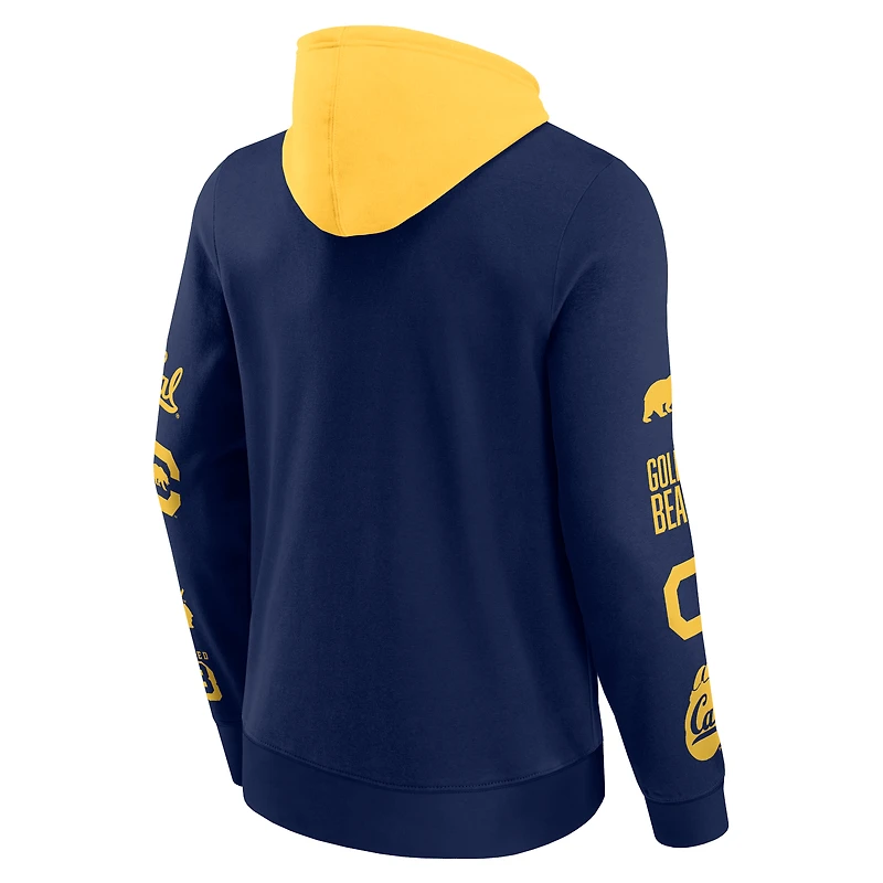 Sweat à capuche en polaire blocs de couleurs bleu marine/doré pour homme Fanatics Cal Bears
