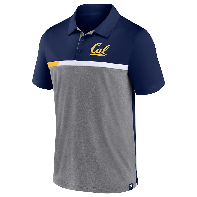 Polo Fanatics pour hommes bleu marine/gris chiné Cal Bears Split Block Color