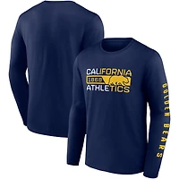 Men's Fanatics Navy Cal Bears Broad Jump 2-Hit Long Sleeve T-Shirt