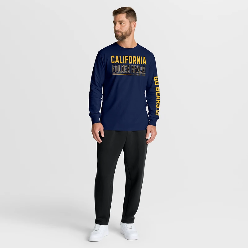 T-shirt à manches longues pour homme, bleu marine, Cal Bears, Quad Fuel The Fire
