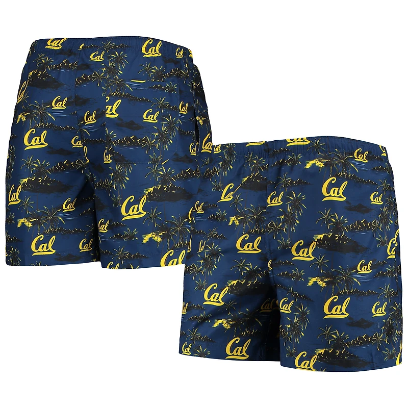 Men's FOCO Navy Cal Bears Island Palm Swim Trunks