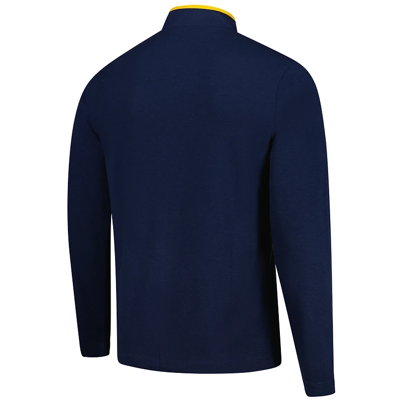 Haut Nike bleu marine à fermeture éclair quart de tour pour homme, entraîneur basket-ball Courtside Victory Performance, Cal Bears