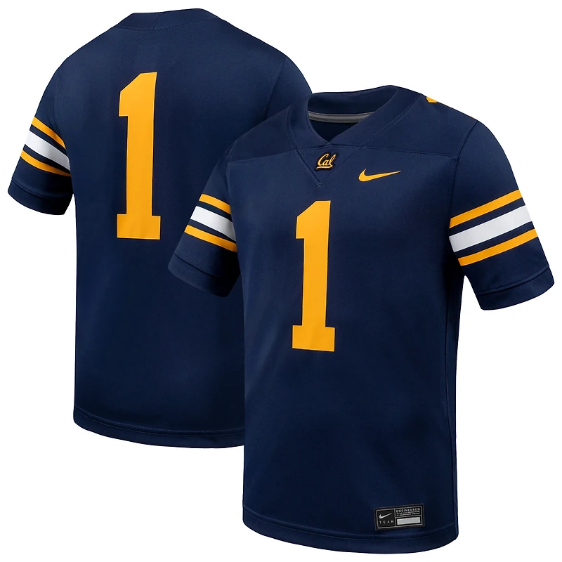 Maillot de football américain Nike n°1 bleu marine des Cal Bears pour homme