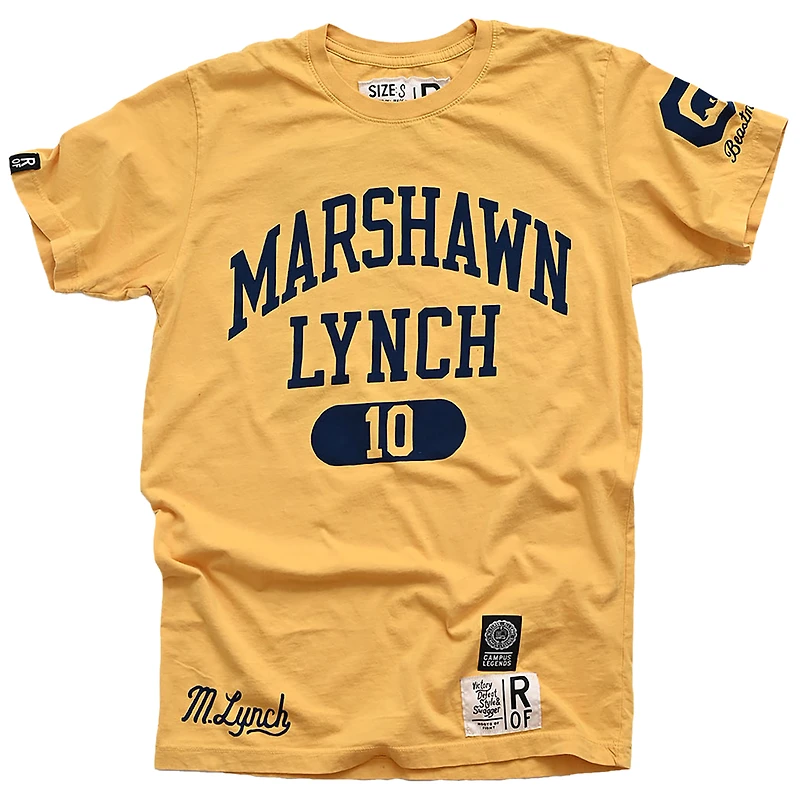 Men's Roots of Fight Marshawn Lynch Gold Cal Bears Name & Number T-Shirt