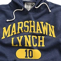 Men's Roots of Fight Marshawn Lynch Navy Cal Bears Name & Number Tri-Blend Pullover Hoodie