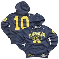 Men's Roots of Fight Marshawn Lynch Navy Cal Bears Name & Number Tri-Blend Pullover Hoodie