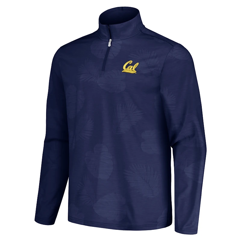 Veste à demi-zip Tommy Bahama Navy Cal Bears Delray Frond IslandZone pour hommes