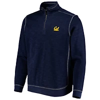 Men's Tommy Bahama Navy Cal Bears Sport Tobago Bay Tri-Blend Mock Neck Half-Zip Jacket