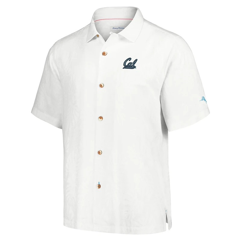 Chemise boutonnée Tommy Bahama pour hommes, Cal Bears Castaway Game Camp, blanche
