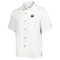 Chemise boutonnée Tommy Bahama pour hommes, Cal Bears Castaway Game Camp, blanche