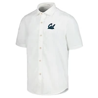 Men's Tommy Bahama White Cal Bears Coconut Point Palm Vista IslandZone Camp Button-Up Shirt