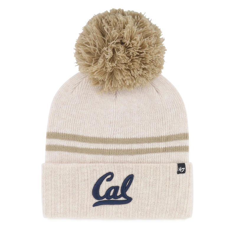 Women's '47  Natural Cal Bears Core & Inline Latte Cuffed Knit Hat with Pom