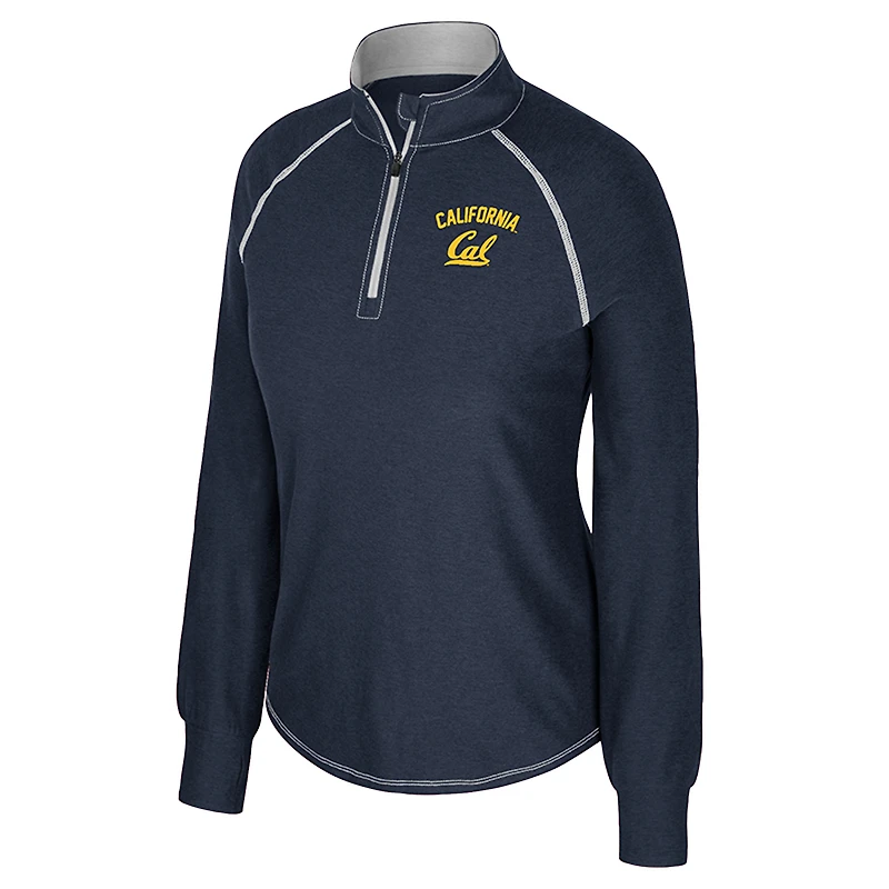 Women's Colosseum Navy Cal Bears Bikram Raglan Quarter-Zip Top