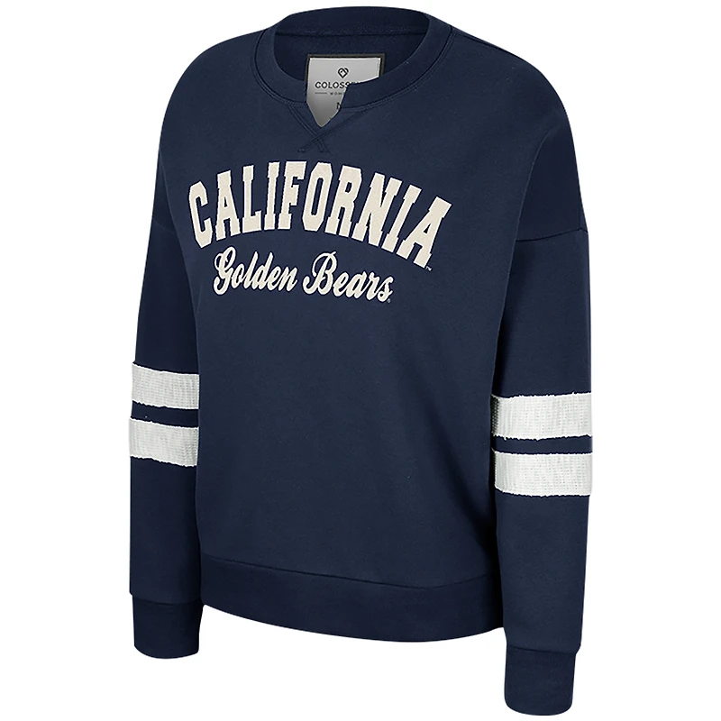 Women's Colosseum Navy Cal Bears Perfect Date Notch Neck Pullover Sweatshirt