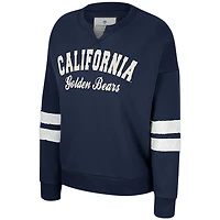 Women's Colosseum Navy Cal Bears Perfect Date Notch Neck Pullover Sweatshirt
