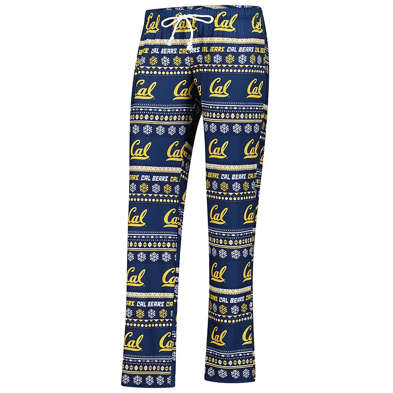 Ensemble de nuit pour femme Concepts Sport Navy Cal Bears Ugly Sweater Holiday, haut à manches longues et pantalon