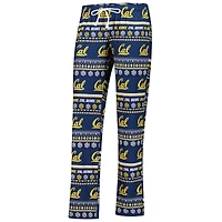 Ensemble de nuit pour femme Concepts Sport Navy Cal Bears Ugly Sweater Holiday, haut à manches longues et pantalon
