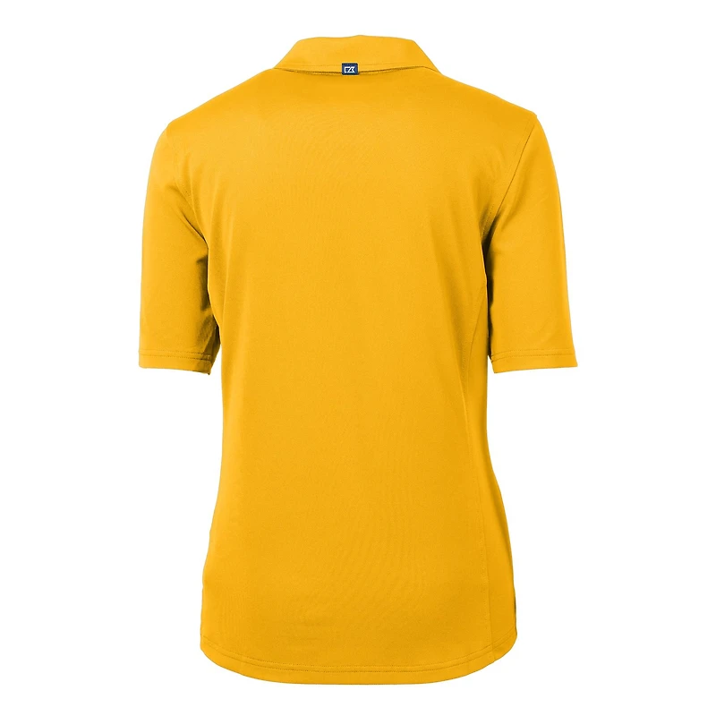 Women's Cutter & Buck Gold Cal Bears Virtue Eco Pique Recycled Polo